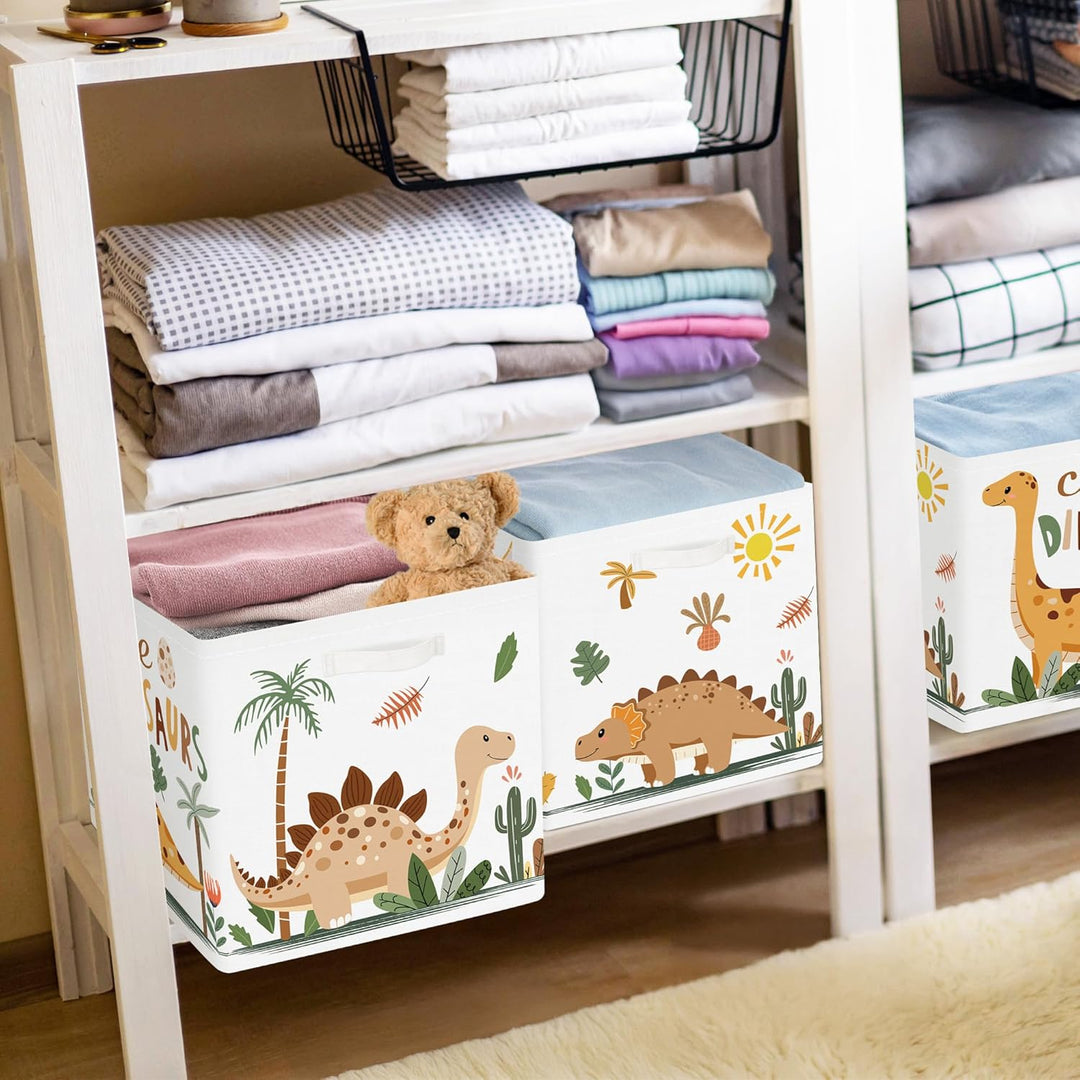 30cm Aufbewahrungsbox 3 Stück Boho Dinosaurier Aufbewahrungskorb Kinder Faltbar Palmen Eier Aufbewah