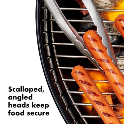 OXO Good Grips Set aus Wender und Zange zum Grillen – spülmaschinenfestes Grillzangen-Set mit Fleisc