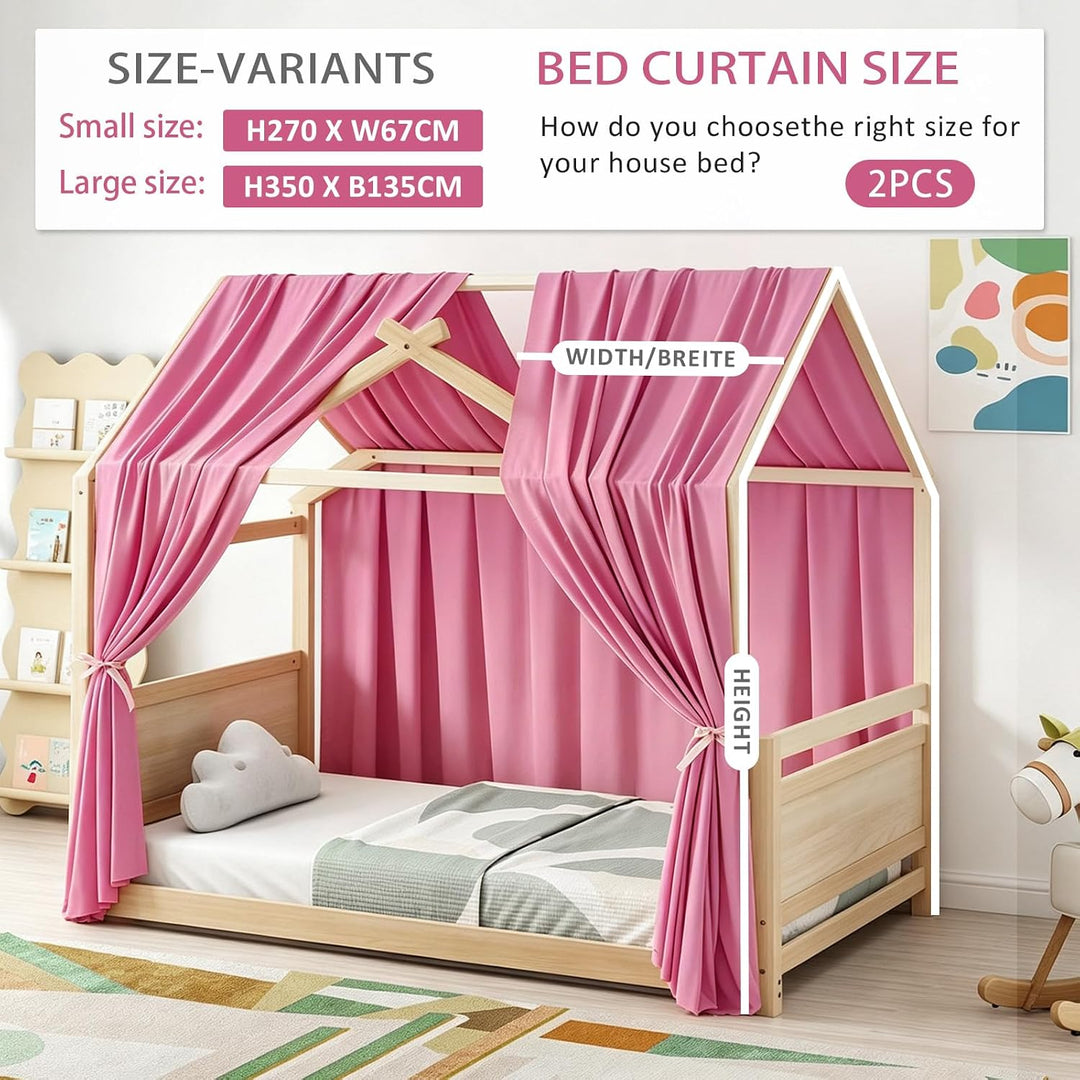 Hausbett Himmel, 2 Stück Betthimmel Hausbett Musselin, Baldachin Kinderzimmer Stoffhimmel für Hausbe