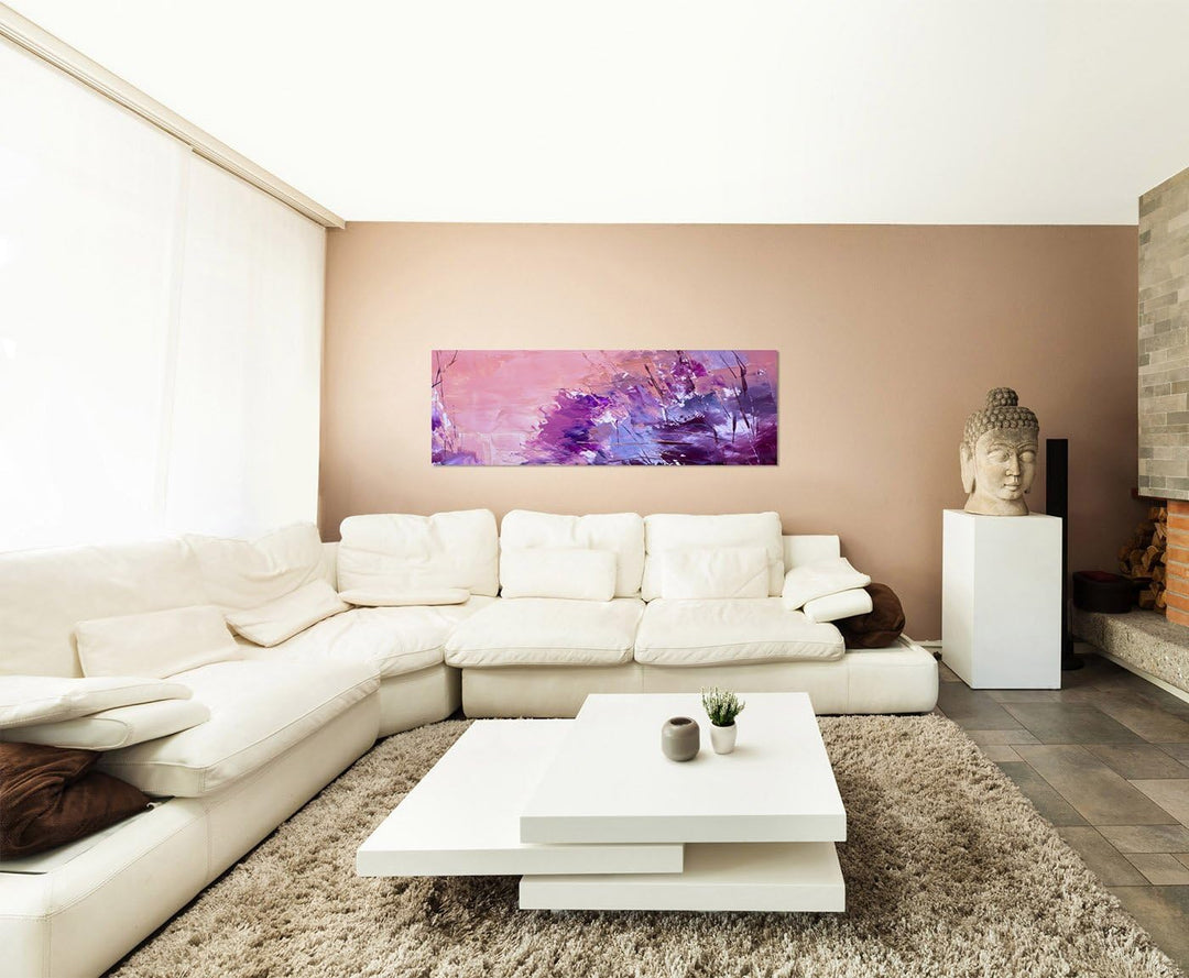 Paul Sinus Art Panoramabild auf Leinwand und Keilrahmen 150x50cm Ölmalerei abstrakt Grunge