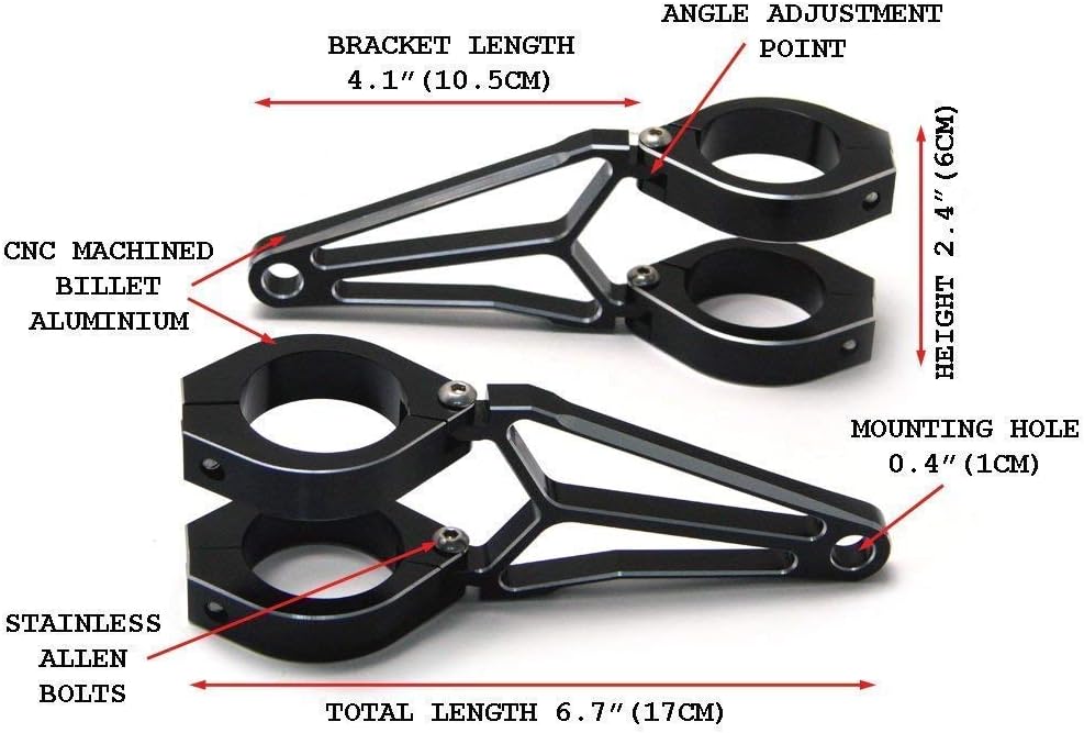 Gabel Montiert Motorrad Scheinwerfer-Halter 40mm - 41mm Razor Stil Hochwertig CNC Bearbeitet Alumini