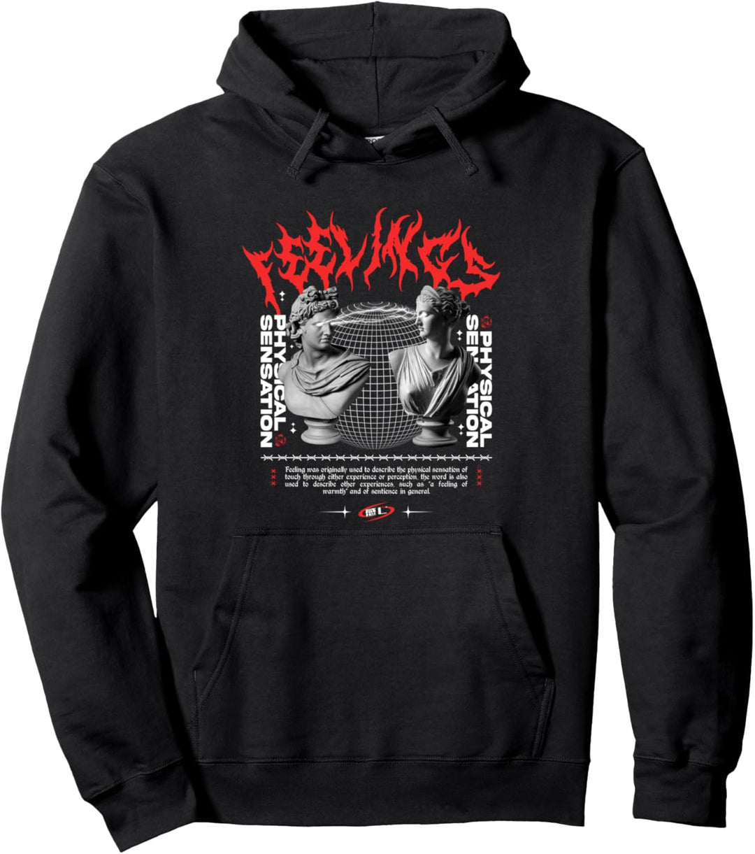 Feelings - Sad Aesthetic Edgy Streetwear Pullover Hoodie