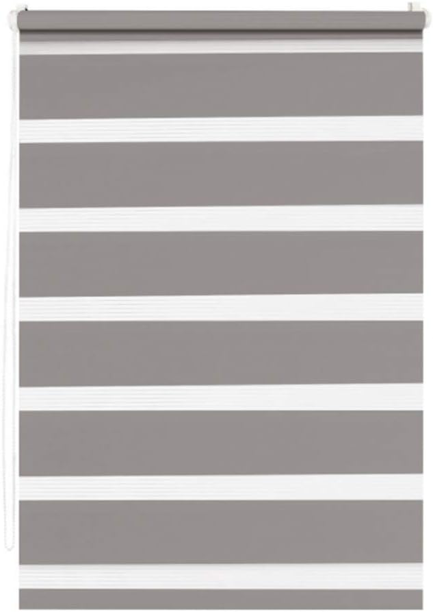 Madecostore Doppelrollo Tag Nacht – Taupe – L 45 x H 190 cm – Befestigung mit oder ohne Bohren – pas