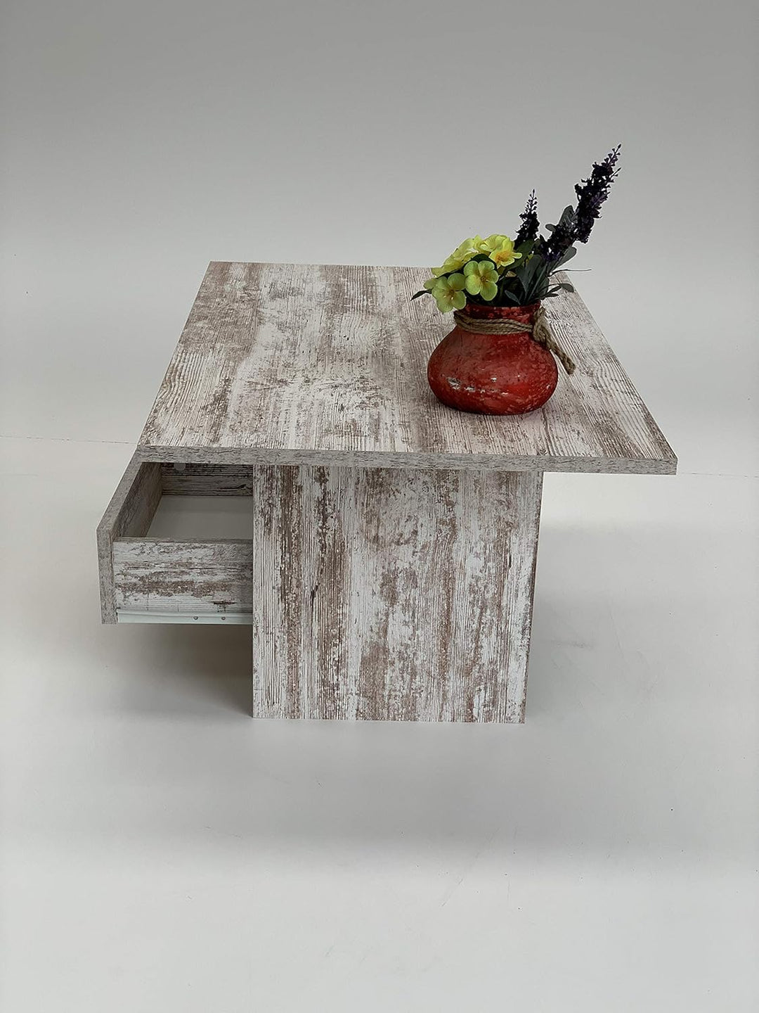 Möbel SD Couchtisch mit Schublade Wohnzimmertisch Kaffeetisch Celine Canyon White Pine