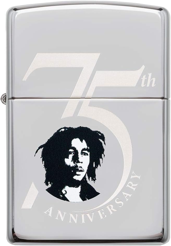 Zippo Feuerzeug Bob Marley Regular - Satin Chrome Hochglanz-chrom Zum 75. Jahrestag., Hochglanz-chro