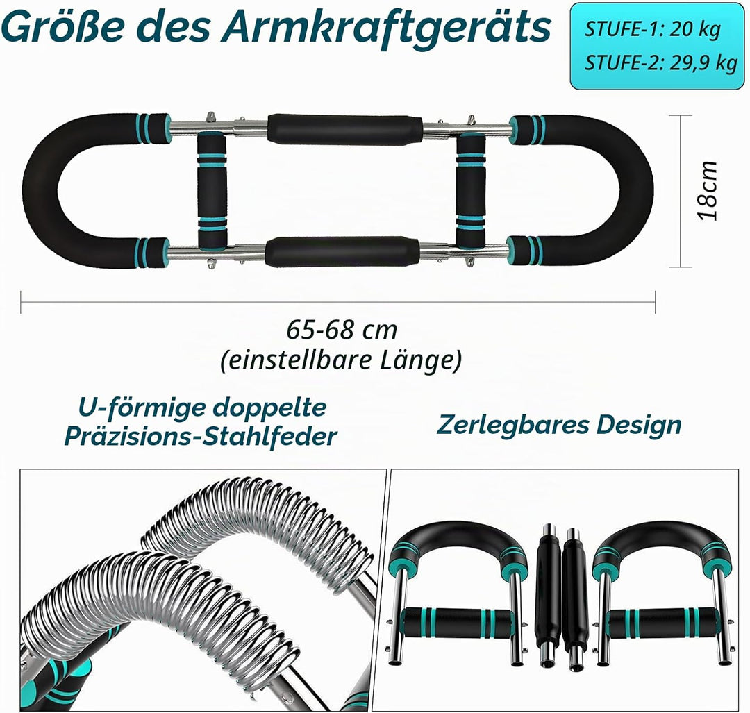 Haokelai Twister Armtrainer, U-förmiger Twister-Armtrainer, Verstellbarer Brust-Expander, Oberschenk