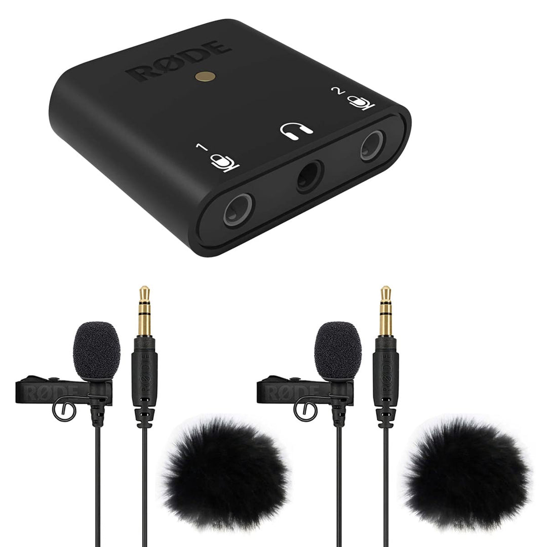 RØDE AI-Micro Interface + 2X Lavalier GO + 2X WS05 BK keepdrum Windschutz