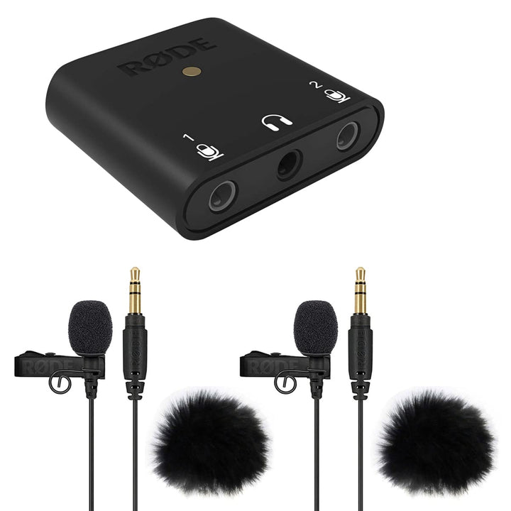 RØDE AI-Micro Interface + 2X Lavalier GO + 2X WS05 BK keepdrum Windschutz