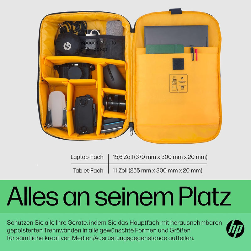 HP Creator Laptop-Rucksack | bis zu 16,1 Zoll Geräte | abschliessbare Reissverschlüsse | RFID-Fach |