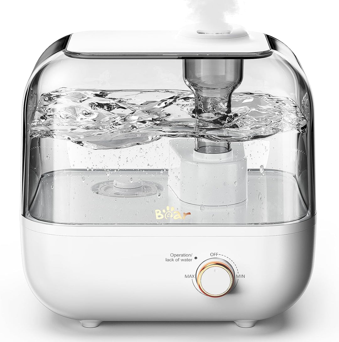 BEAR 5L Top-Füllung Luftbefeuchter,360° Dehbarer Dampfdüse,28dB Ultraleise für Babys und Pflanzen, 3