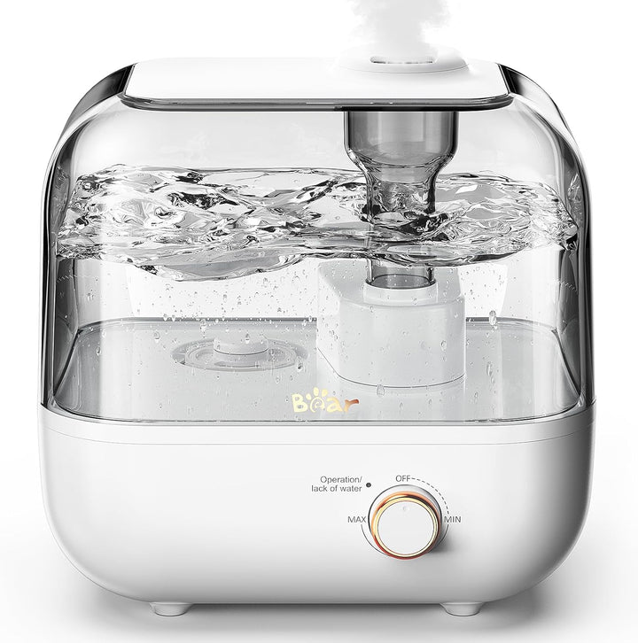 BEAR 5L Top-Füllung Luftbefeuchter,360° Dehbarer Dampfdüse,28dB Ultraleise für Babys und Pflanzen, 3