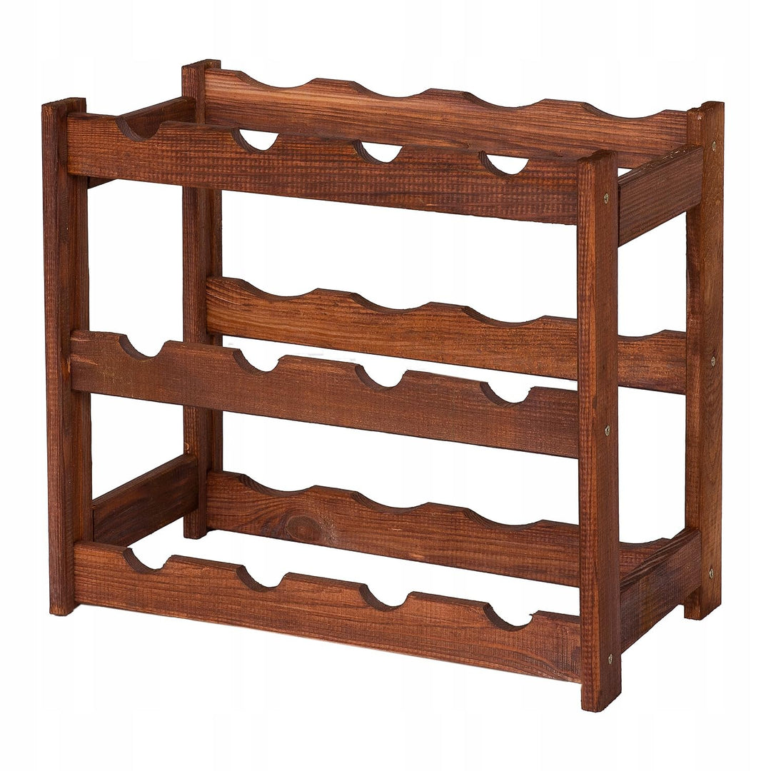 Weinregal Holz 12 Flaschen Braun 44x38x25 cm Wine Rack Regal Flaschenregal Weinflaschenregal Getränk