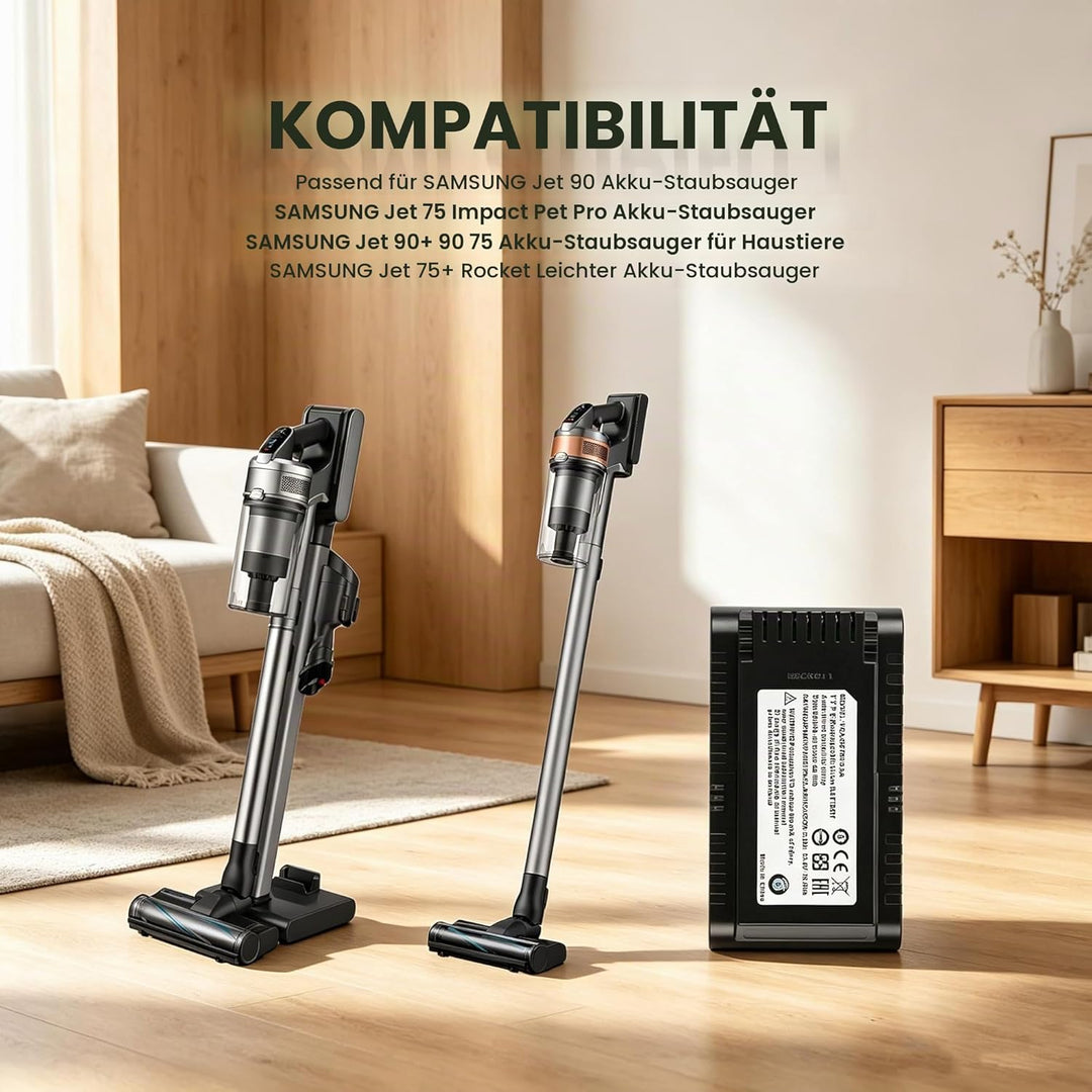ANTIEE VCA-SBT90/XAA Akku Kompatibel mit Samsung Jet 75 Battery, Samsung Jet 75, 75+, 75 Pet Jet, 90