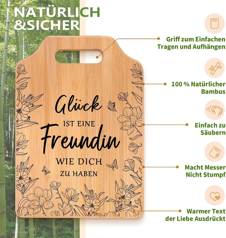JOYVADO Beste Freundin Geschenke, Geschenke für Freundin, Bambus Schneidebrett Weihnachtsgeschenke f