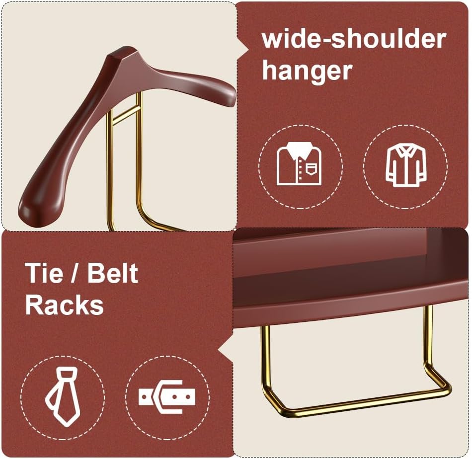 Stummer Diener aus Massiv Holz Freistehender Herrendiener für Schlafzimmer Herrendiener Stummer Dien