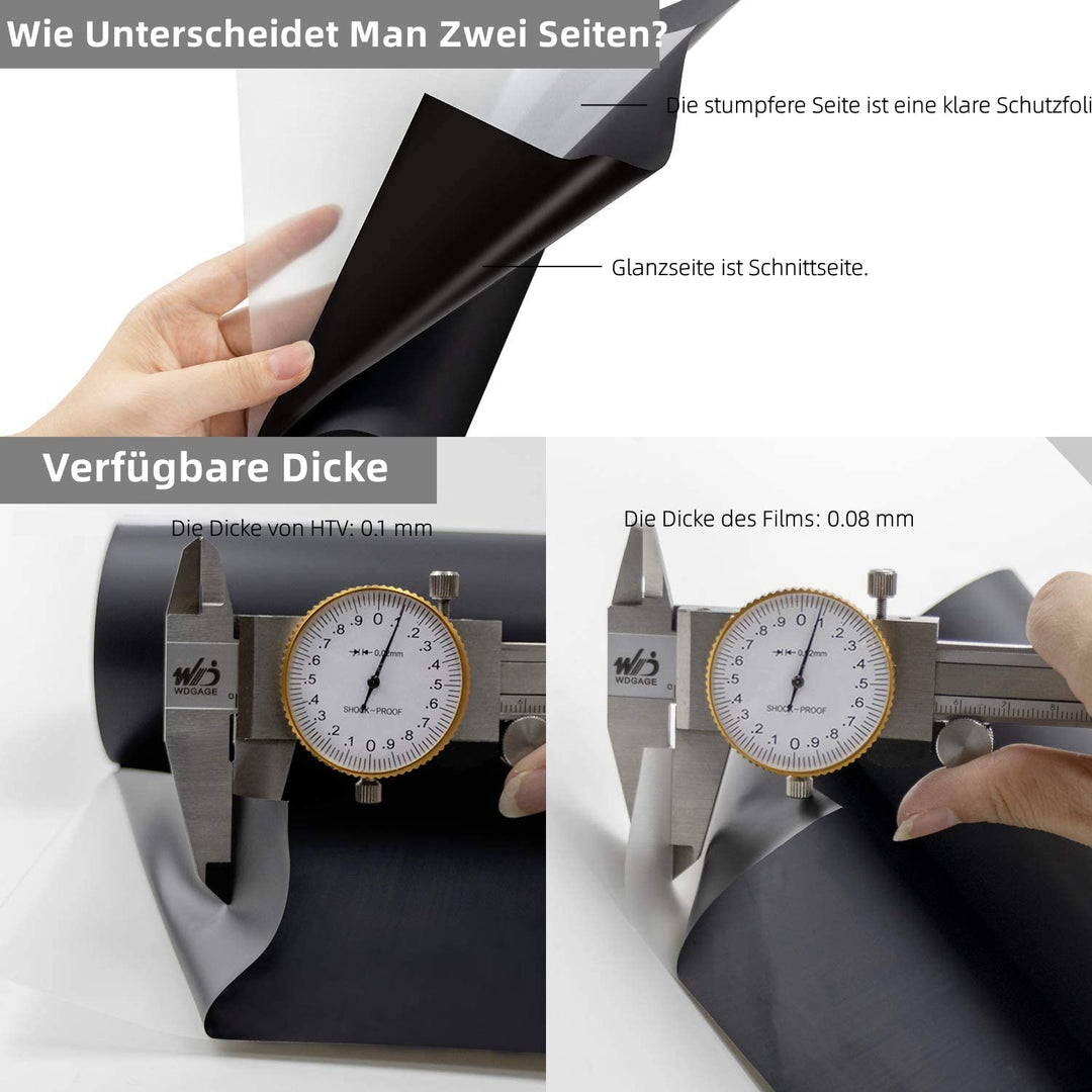 HTVRONT Plotterfolie Textil – 30.5cm x 7.6 m Flexfolie Plotter Textil für Cricut and Silhouette Came