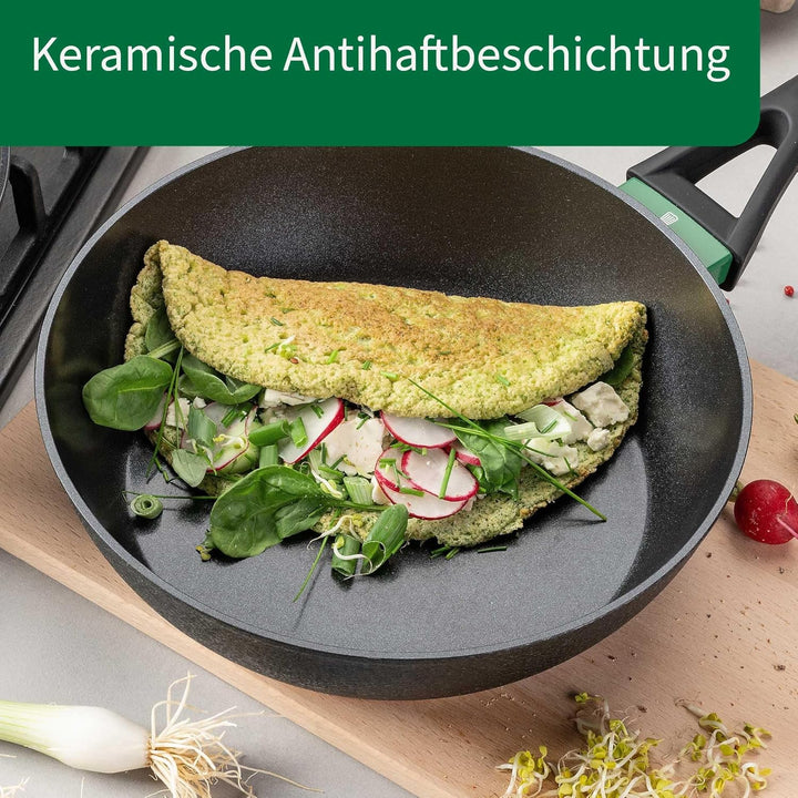 Chefkoch trifft Fackelmann - Keramik-Pfanne Hamburg Ø 28 cm, Antihaftbeschichtung, für alle Herdarte