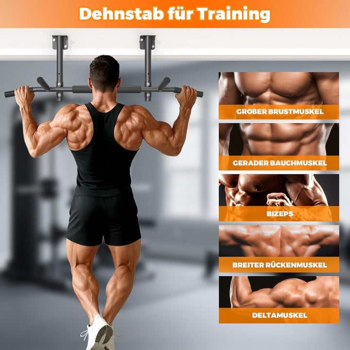 ONETWOFIT Klimmzugstange Wandmontage, Balkenmontage, Deckenmontage 3 in 1, Heavy Duty für Indoor Hom