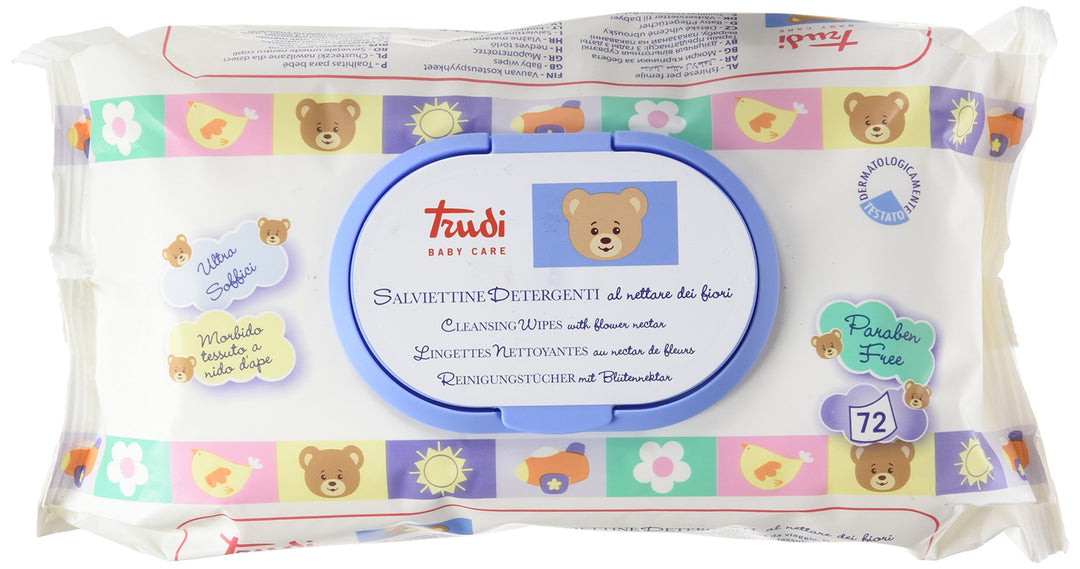 Trudi Baby Care Reinigungstücher mit Blumennektar, Weiss, 72 Stück