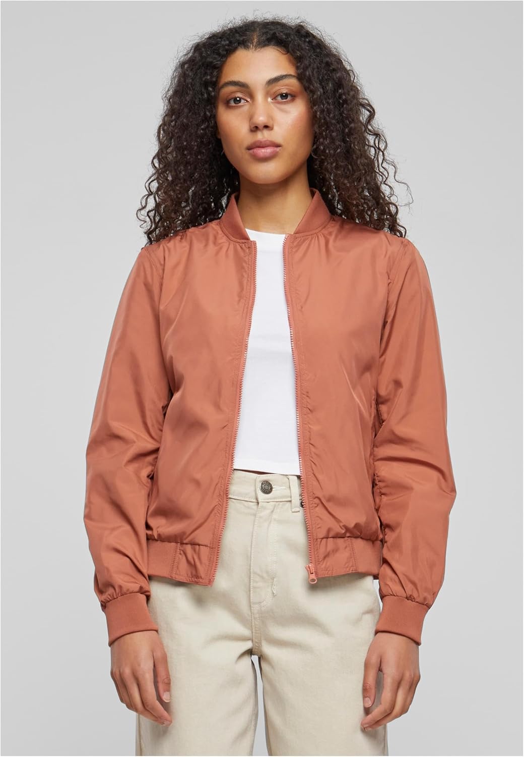 Urban Classics Damen Bomberjacke Ladies Light Bomber Jacket, leichte Fliegerjacke für Frauen in viel