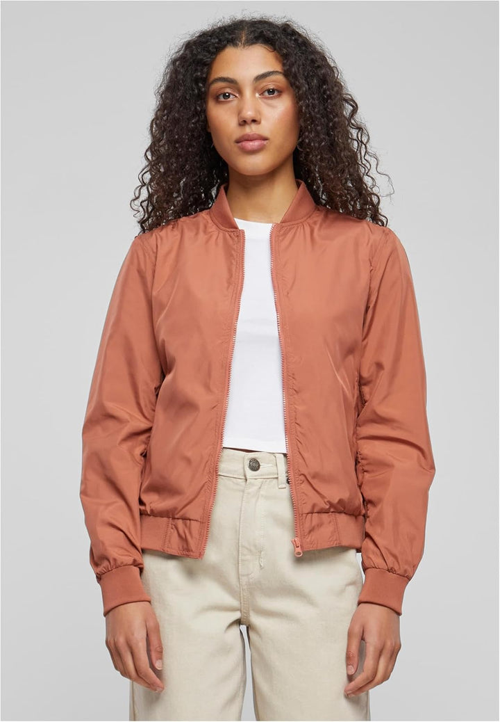 Urban Classics Damen Bomberjacke Ladies Light Bomber Jacket, leichte Fliegerjacke für Frauen in viel