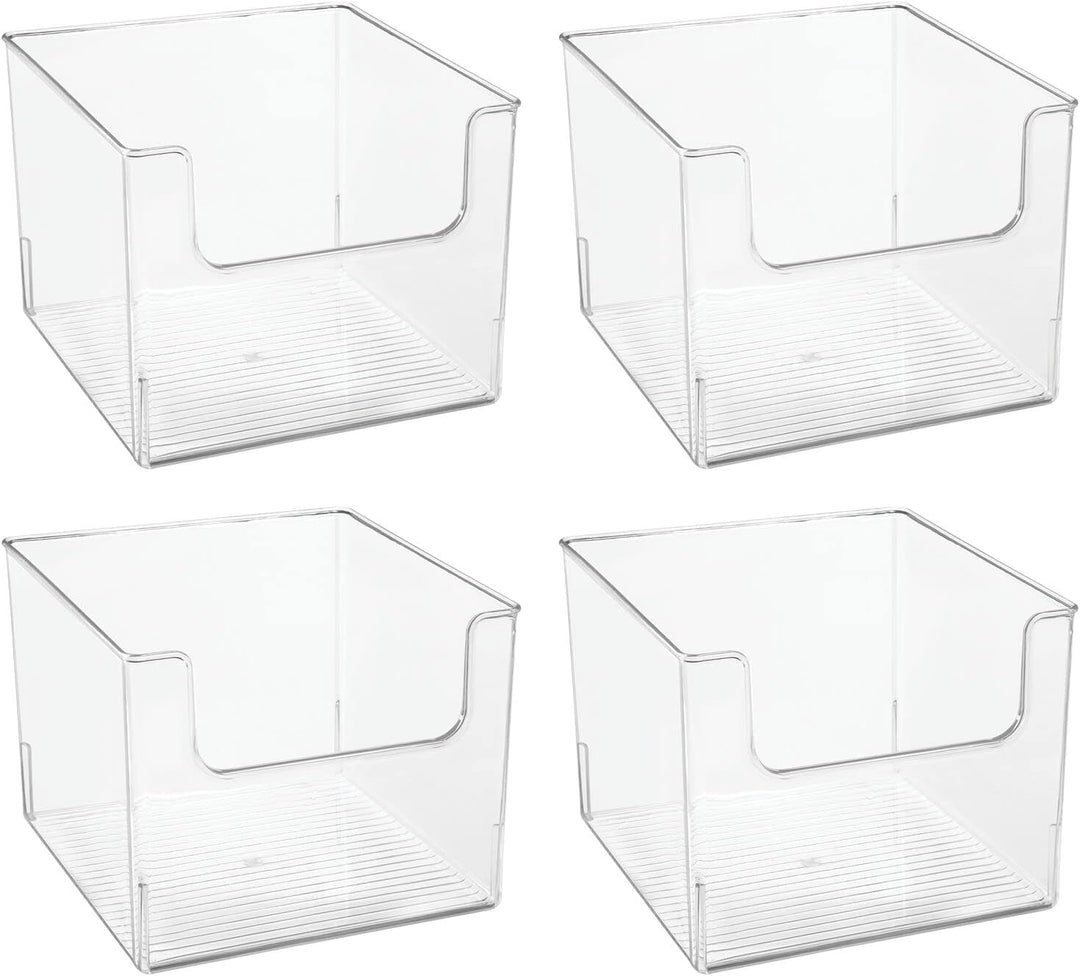 mDesign 4er-Set Aufbewahrungsbox für das Bad – quadratische Schrankbox aus Kunststoff für Badartikel
