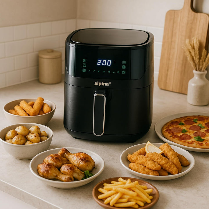 alpina Digitale Heissluftfritteuse 6L - Airfryer für 4 bis 6 Personen - Air Fyer mit einstellbarer T