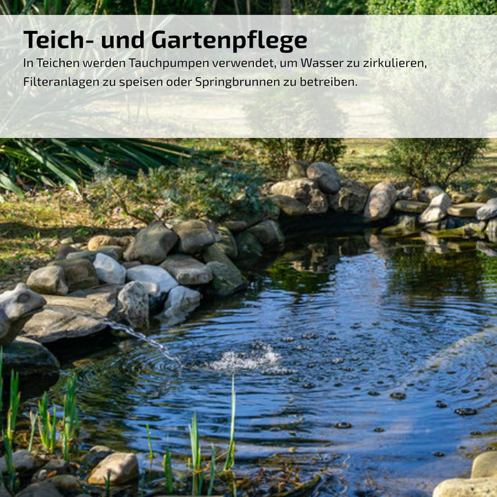 Tauchpumpe 550 Watt 6000l/h Flachsaugend Flachsaugpumpe Poolpumpe Gartenpumpe Wasserpumpe Klarwasser