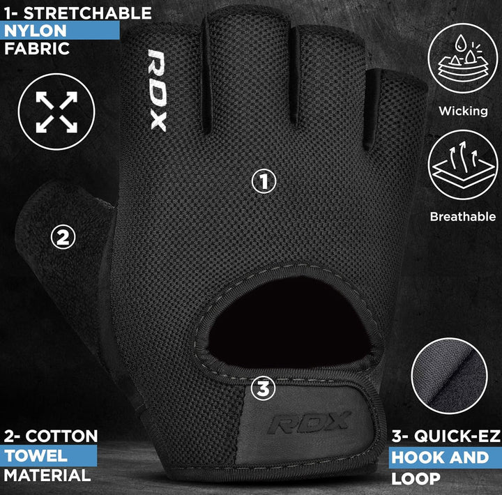 RDX Fitness Handschuhe Herren Damen, Trainingshandschuhe Krafttraining Anti-Rutsch Gewichtheber Hand