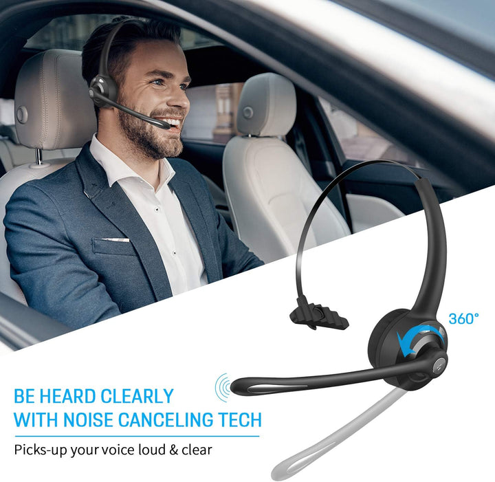 Bluetooth Headset mit Mikrofon, Wireless PC Headset mit Rauschunterdrückung Mic, Kopfhörer Bluetooth