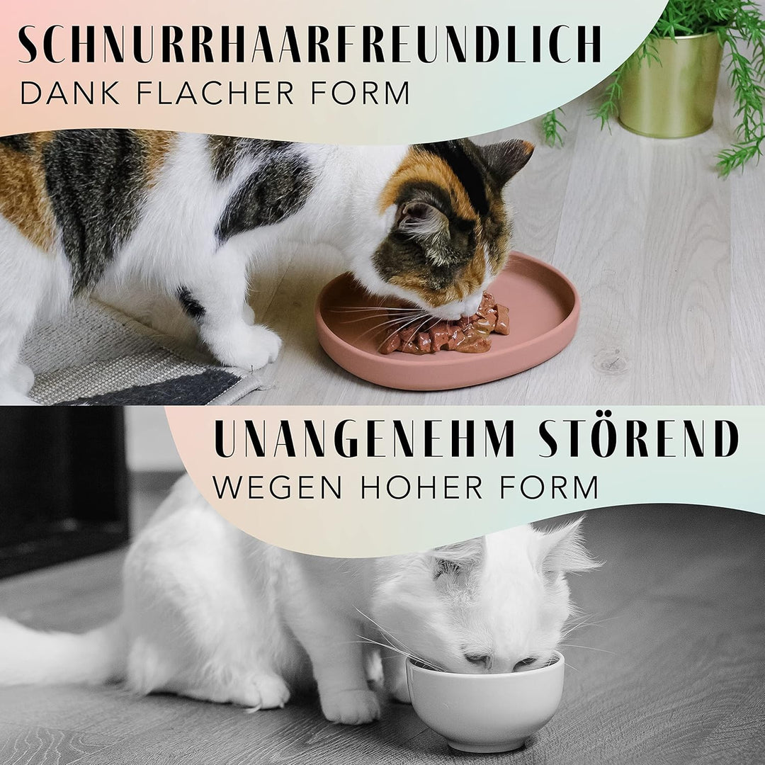 ne&no Futternapf für Katzen [nala Collection] Futterschale Katze flach | Katzennapf | Silikonnapf br