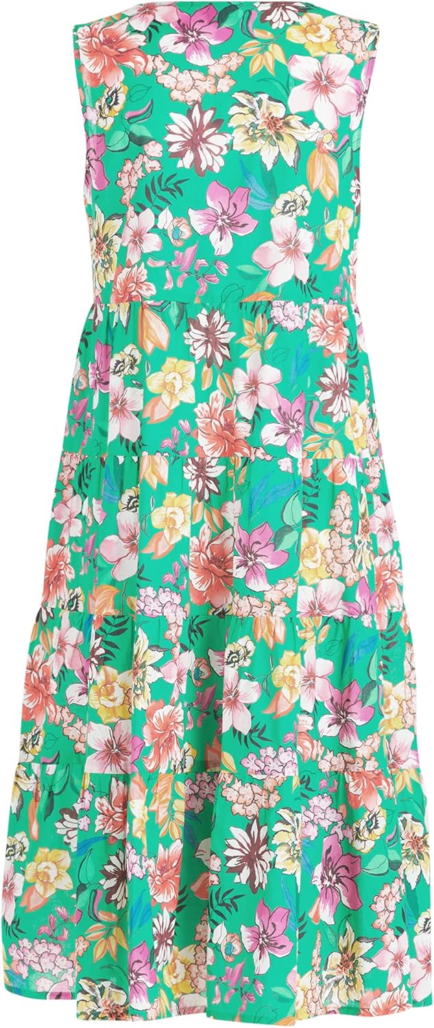 Damen Kleid, 34 Dark Green/Pink