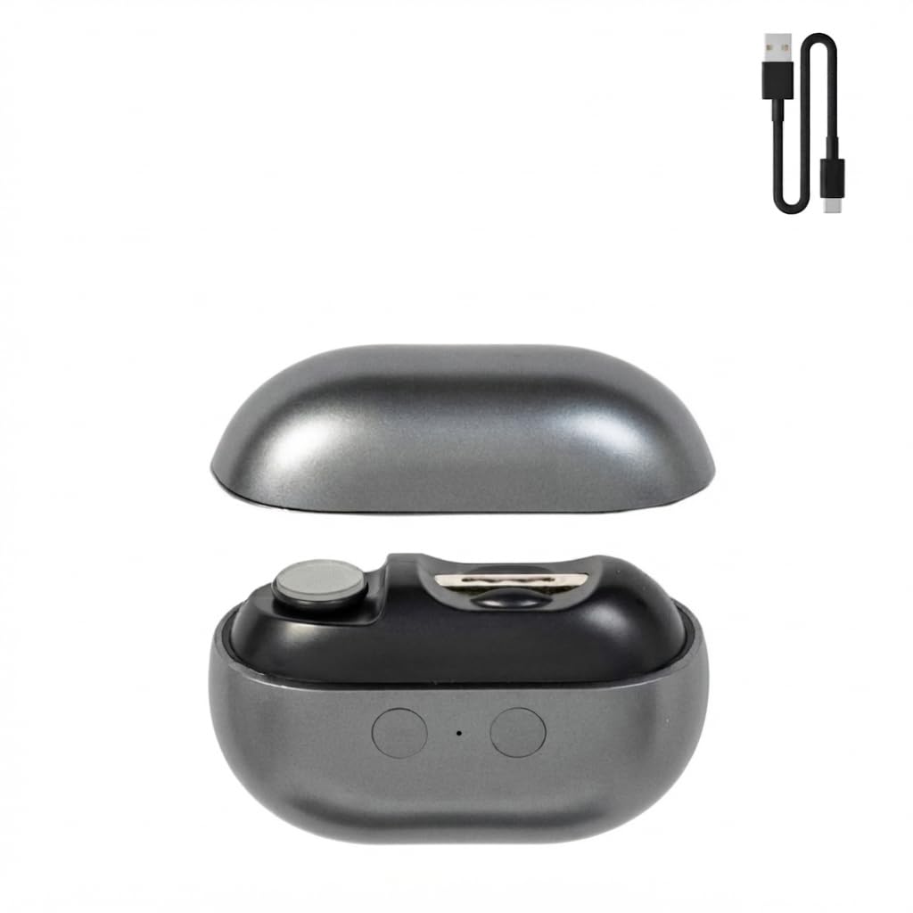 EUROtops Nageltrimmer mit LED, Feile und Polierfunktion, Akku, USB, Grau