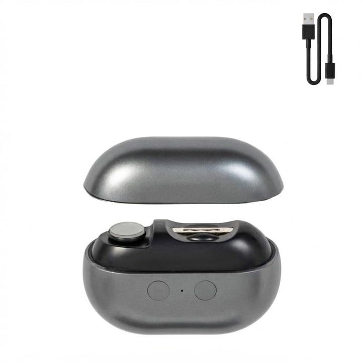 EUROtops Nageltrimmer mit LED, Feile und Polierfunktion, Akku, USB, Grau