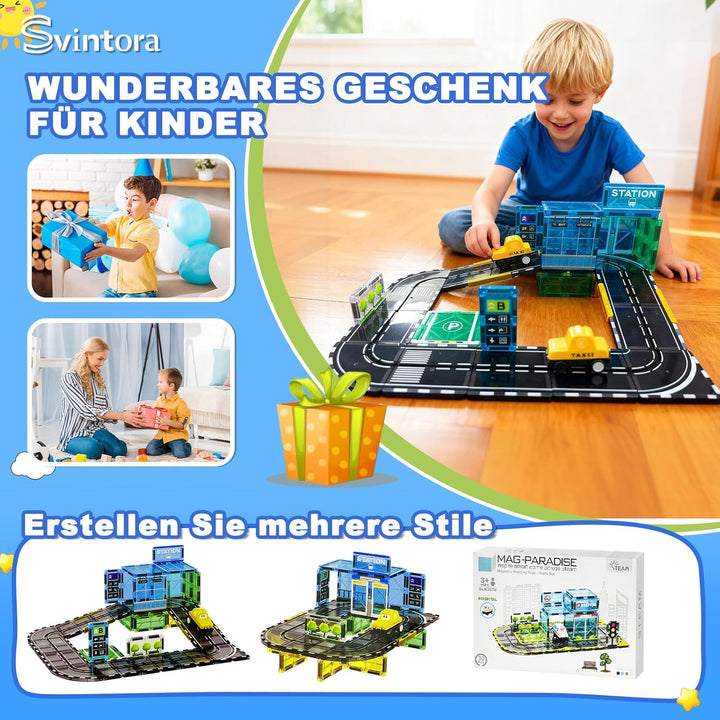 Magnetische Bausteine Spielzeug Set, STEM Montessori Spielzeug, 30 Teile Magnetbausteine für Kinder