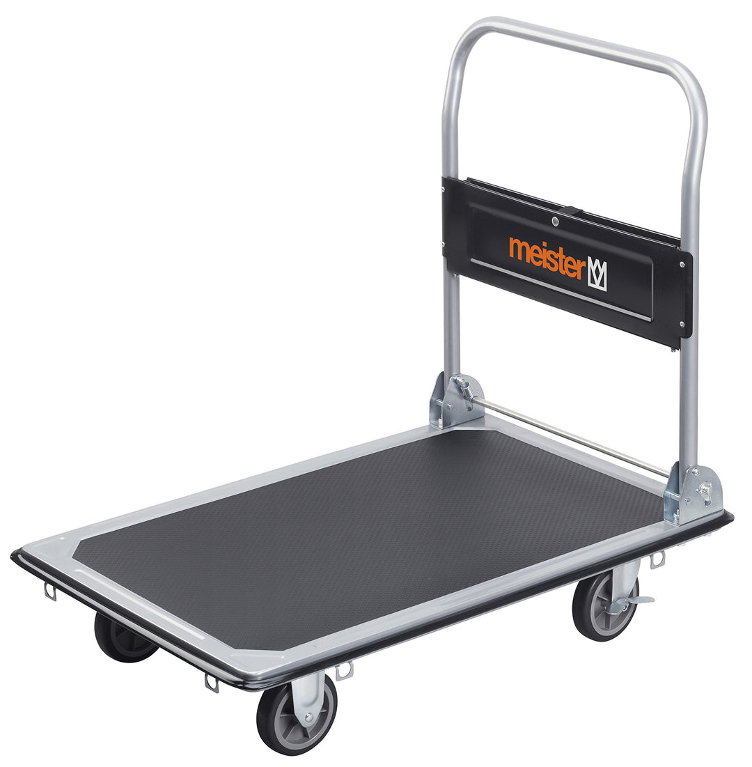 Meister Plattformwagen - Klappbar - Bis 300 kg Tragkraft - Feststellbremse / Transporthilfe mit Lenk