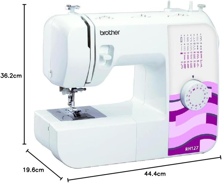 BROTHER Machine à coudre mécanique RH-127, 19,4 x 44,4 x 27 cm, Blanc/Rose/Rouge