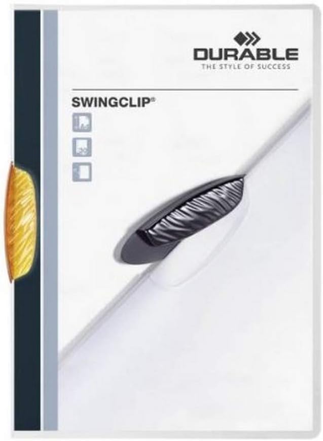 Durable Klemm-Mappe Swingclip aus PP, bis zu 30 Blatt A4, orange, 25er Packung, 226009, orange
