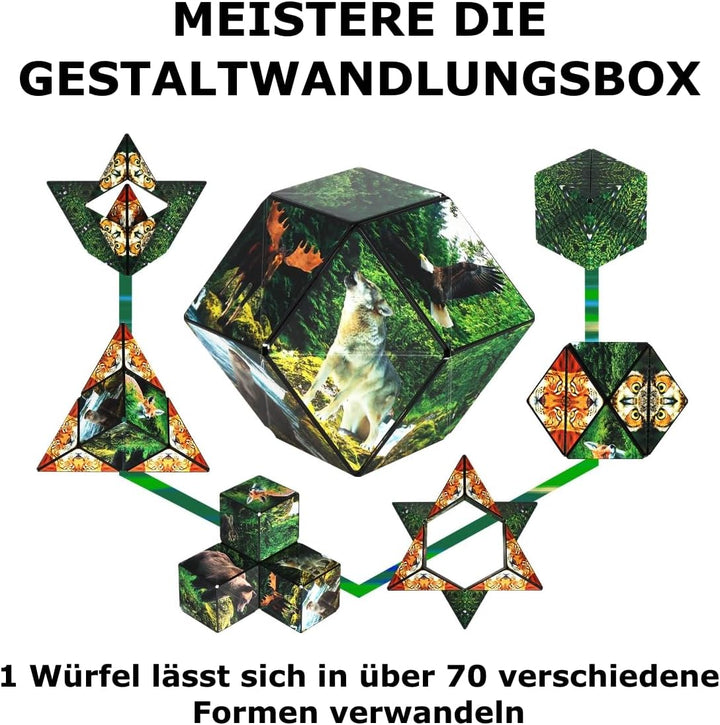 Shashibo Formwechsel-Box – Preisgekrönter, patentierter Zappelwürfel mit 36 Seltenerdmagneten – läss
