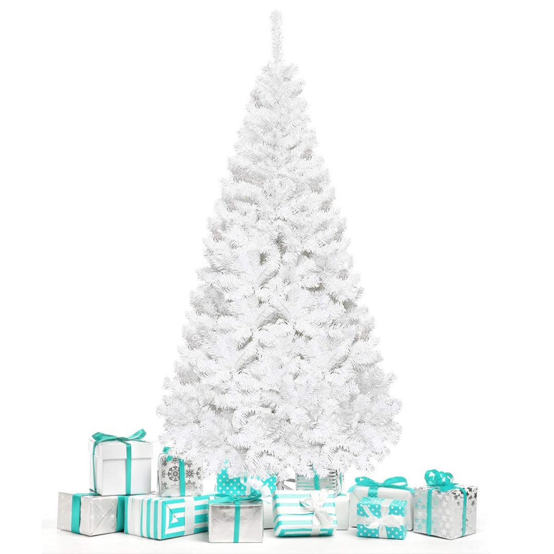 GOPLUS 150/180/210/240cm Weihnachtsbaum Weiss, Festliche Weihnachtdekoration für Zuhause, Weisser Ta