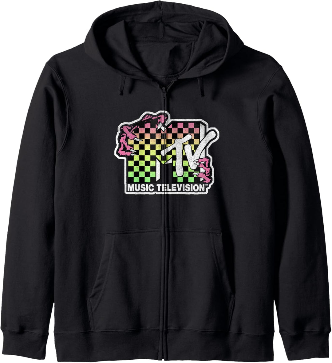 MTV Checkered Gradient Creature Logo Kapuzenjacke