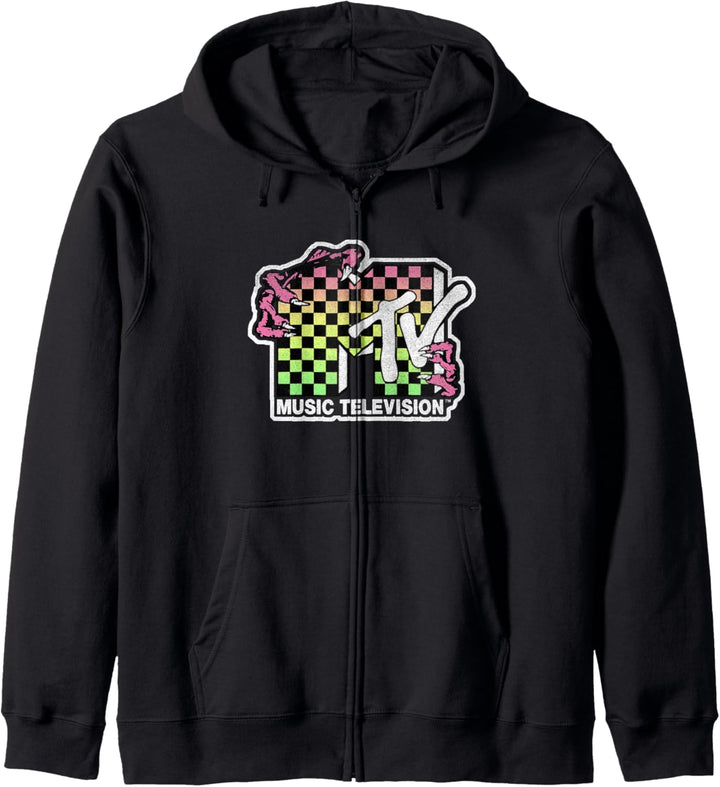 MTV Checkered Gradient Creature Logo Kapuzenjacke
