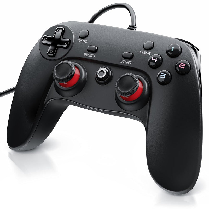CSL - Gamepad für PC - X Controller mit Direct-Input X-Input - Dual Vibration - Turbo-Funktion - Plu