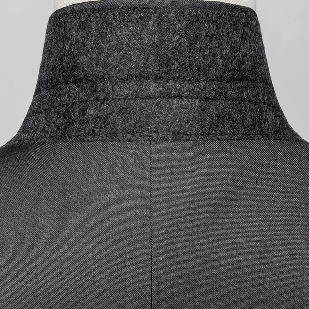 Herren Anzug 3-teilig Slim Fit Einreihig Zwei Knöpfe Hochzeit Smoking Anzug Blazer Weste Hose, Grau