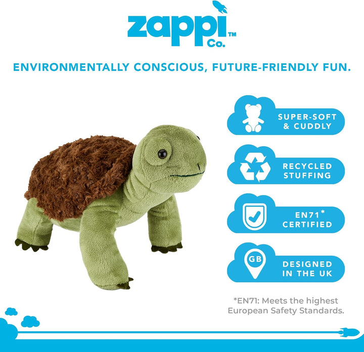 Zappi Co Weich gefülltes Kuscheltier für Kinder Schildkröte Plüschtier (34cm Länge) Safari-Tiere Kol