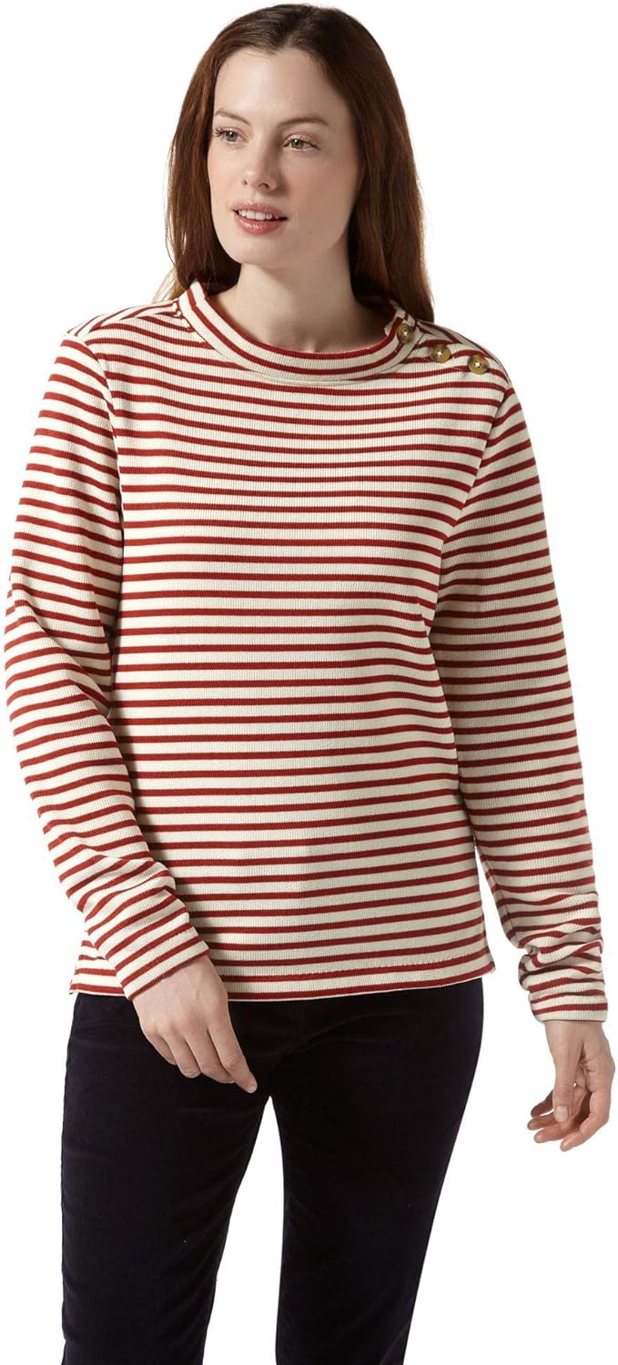 Craghoppers Damen Balmoral Crew Neck Top Rundhalsausschnitt 34 Wildberry Stripe, 34 Wildberry Stripe