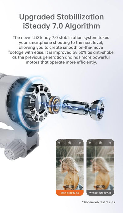 Smartphone hohem Gimbal Stabilisator iSteady XE, Faltbarer Handy, mit Gesichts/Objektverfolgung, iPh