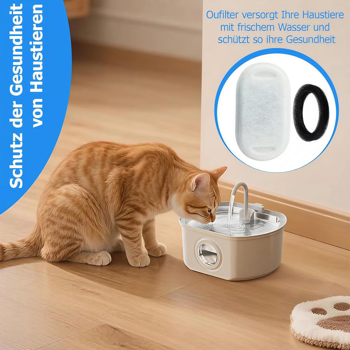 60er Pack Katzenbrunnen Filter Set, 30 Stück Kohlefilter und 30 Stück Schaumfilter, Filter für Katze
