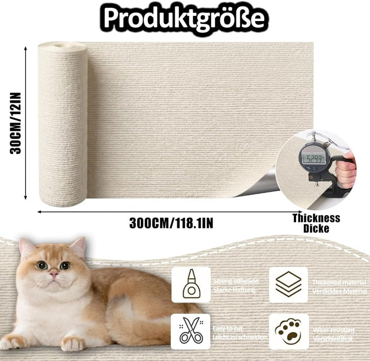 Kratzmatte Katze Selbstklebend - Kratzschutz Sofa Anti Kratz Folie Kratzwand für Katzen Frei DIY Ges