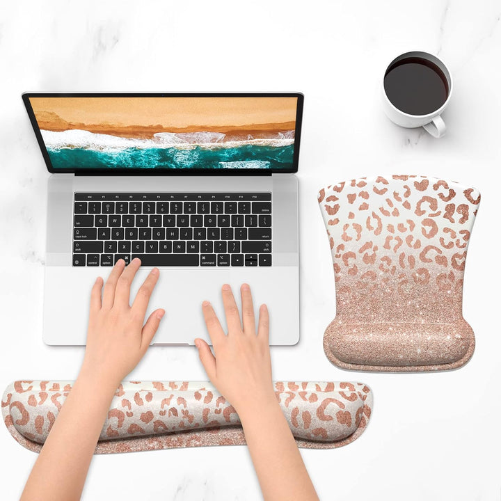 ITNRSIIET Ergonomisches Mauspad mit Handgelenkstütze, Tastatur-Handgelenkauflage, rutschfest, Memory